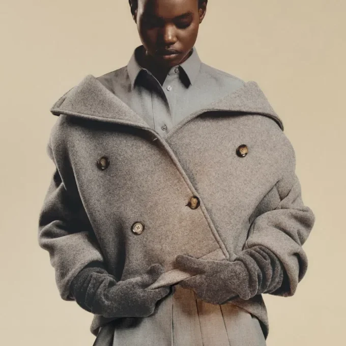 Γυναικείο κοντό oversized παλτό από μείγμα μαλλιού The Blend Γυναικείο κοντό oversized παλτό από μείγμα μαλλιού The Blend