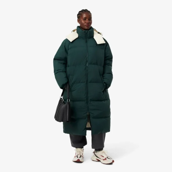 Γυναικείο μακρύ μπουφάν με πούπουλα σε oversized γραμμή