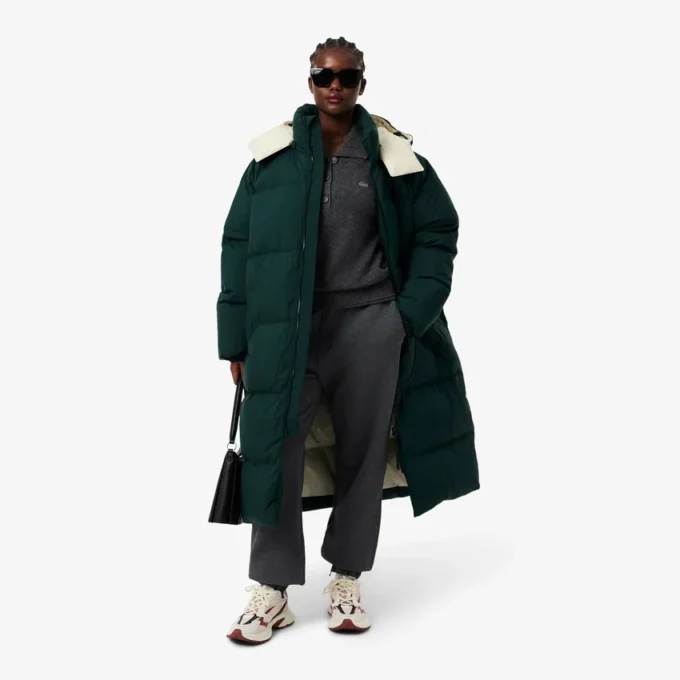 Γυναικείο μακρύ μπουφάν με πούπουλα σε oversized γραμμή