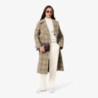 Γυναικείο παντελόνι φλάνελ με πιέτες σε oversized γραμμή Γυναικείο παντελόνι φλάνελ με πιέτες σε oversized γραμμή