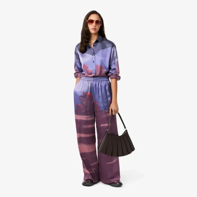 Γυναικείο παντελόνι oversized με τοπίο Γυναικείο παντελόνι oversized με τοπίο