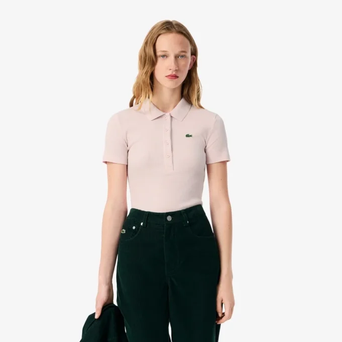 Γυναικείο πόλο L.12.D Slim Fit από βαμβάκι με ραβδώσεις Γυναικείο πόλο L.12.D Slim Fit από βαμβάκι με ραβδώσεις
