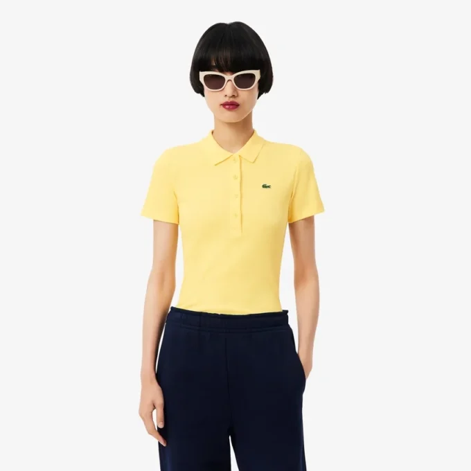Γυναικείο πόλο L.12.D Slim Fit από βαμβάκι με ραβδώσεις Γυναικείο πόλο L.12.D Slim Fit από βαμβάκι με ραβδώσεις