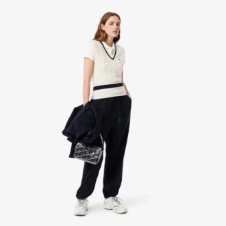 Γυναικείο πόλο L.12.D Slim Fit από βαμβάκι με ραβδώσεις Γυναικείο πόλο L.12.D Slim Fit από βαμβάκι με ραβδώσεις