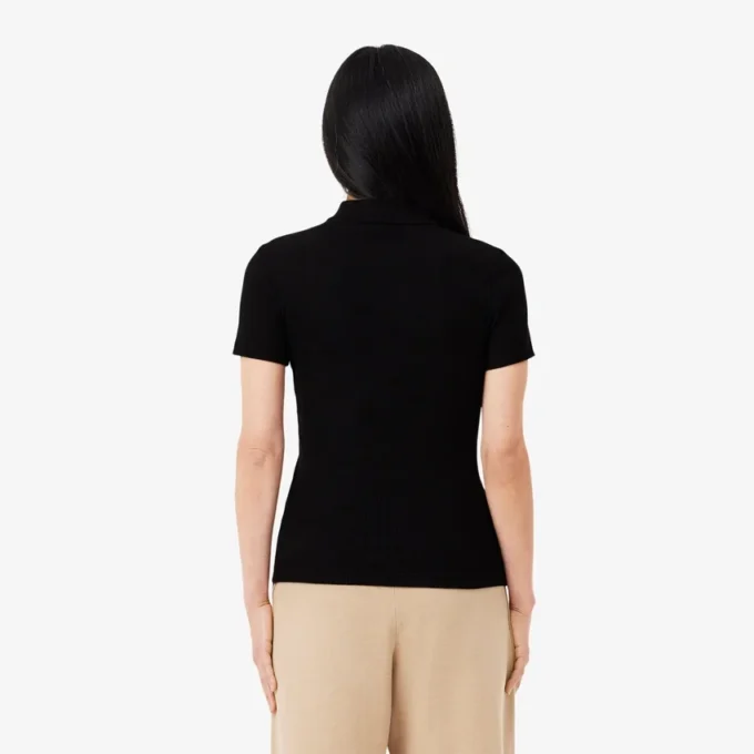 Γυναικείο πόλο L.12.D Slim Fit από βαμβάκι με ραβδώσεις Γυναικείο πόλο L.12.D Slim Fit από βαμβάκι με ραβδώσεις