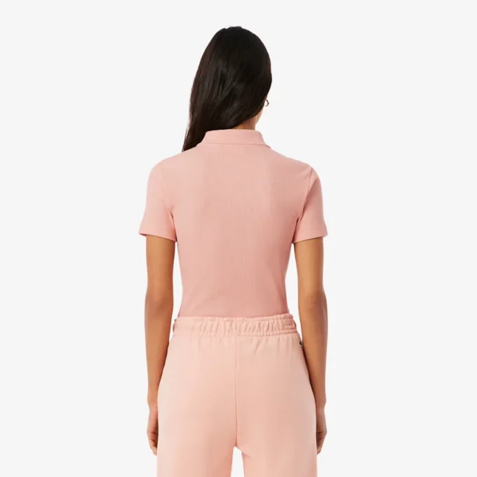 Γυναικείο πόλο L.12.D Slim Fit από βαμβάκι με ραβδώσεις Γυναικείο πόλο L.12.D Slim Fit από βαμβάκι με ραβδώσεις