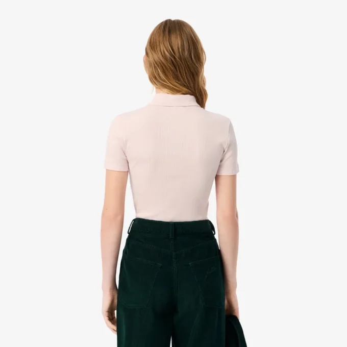 Γυναικείο πόλο L.12.D Slim Fit από βαμβάκι με ραβδώσεις Γυναικείο πόλο L.12.D Slim Fit από βαμβάκι με ραβδώσεις