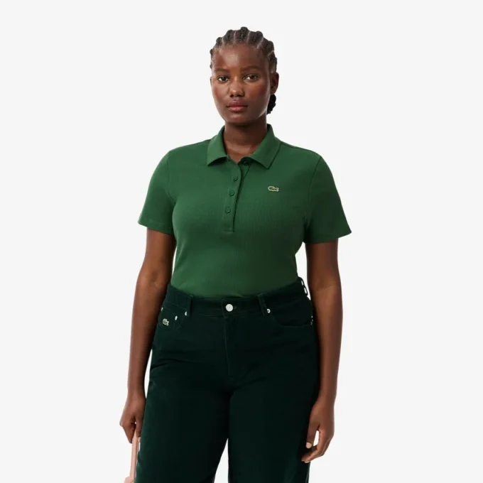 Γυναικείο πόλο L.12.D Slim Fit από βαμβάκι με ραβδώσεις Γυναικείο πόλο L.12.D Slim Fit από βαμβάκι με ραβδώσεις