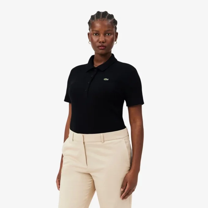 Γυναικείο πόλο L.12.D Slim Fit από βαμβάκι με ραβδώσεις Γυναικείο πόλο L.12.D Slim Fit από βαμβάκι με ραβδώσεις
