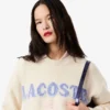 Γυναικείο πουλόβερ από μαλλί με λογότυπο Intarsia Γυναικείο πουλόβερ από μαλλί με λογότυπο Intarsia