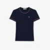 Γυναικείο T-shirt από jersey με διακοσμητικές λεπτομέρειες σε αντίθεση Γυναικείο T-shirt από jersey με διακοσμητικές λεπτομέρειες σε αντίθεση