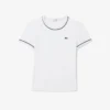 Γυναικείο T-shirt από jersey με διακοσμητικές λεπτομέρειες σε αντίθεση