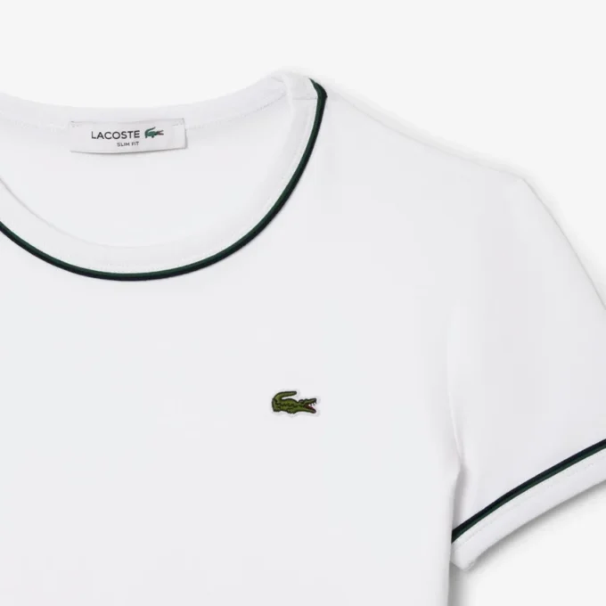 Γυναικείο T-shirt από jersey με διακοσμητικές λεπτομέρειες σε αντίθεση