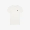 Γυναικείο T-shirt από βαμβάκι με ραβδώσεις και στενή εφαρμογή Γυναικείο T-shirt από βαμβάκι με ραβδώσεις και στενή εφαρμογή