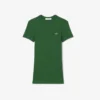 Γυναικείο T-shirt από βαμβάκι με ραβδώσεις και στενή εφαρμογή Γυναικείο T-shirt από βαμβάκι με ραβδώσεις και στενή εφαρμογή