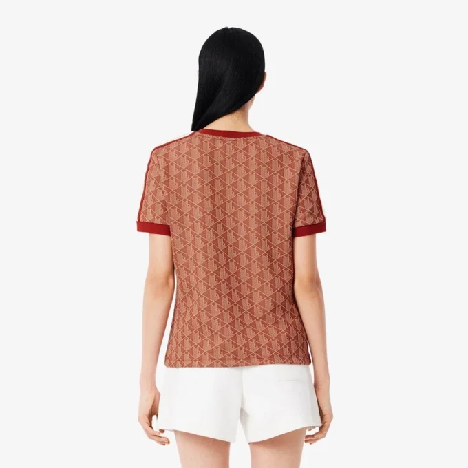 Γυναικείο T-shirt με στενή εφαρμογή και μονόγραμμα Γυναικείο T-shirt με στενή εφαρμογή και μονόγραμμα