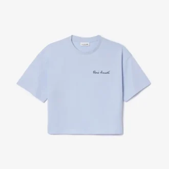 Γυναικείο βαμβακερό T-shirt χαλαρής εφαρμογής με λογότυπο