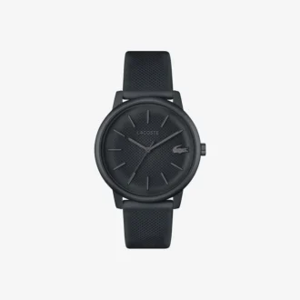 Lacoste.12.12 Ρολόι με 3 δείκτες, μαύρο σιλικόνη