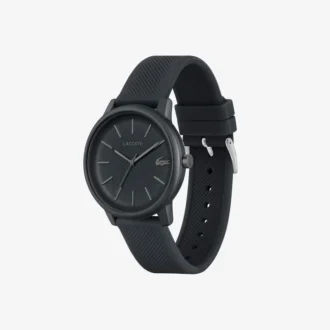 Lacoste.12.12 Ρολόι με 3 δείκτες, μαύρο σιλικόνη