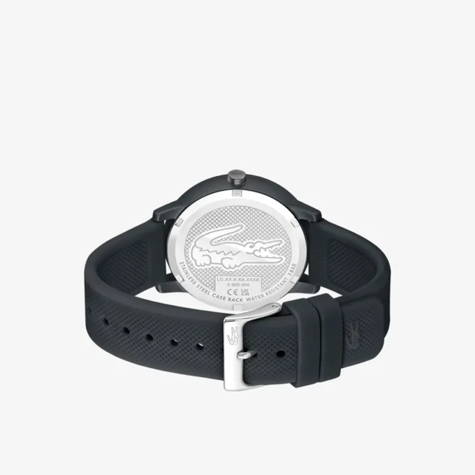 Lacoste.12.12 Ρολόι με 3 δείκτες, μαύρο σιλικόνη Lacoste.12.12 Ρολόι με 3 δείκτες, μαύρο σιλικόνη
