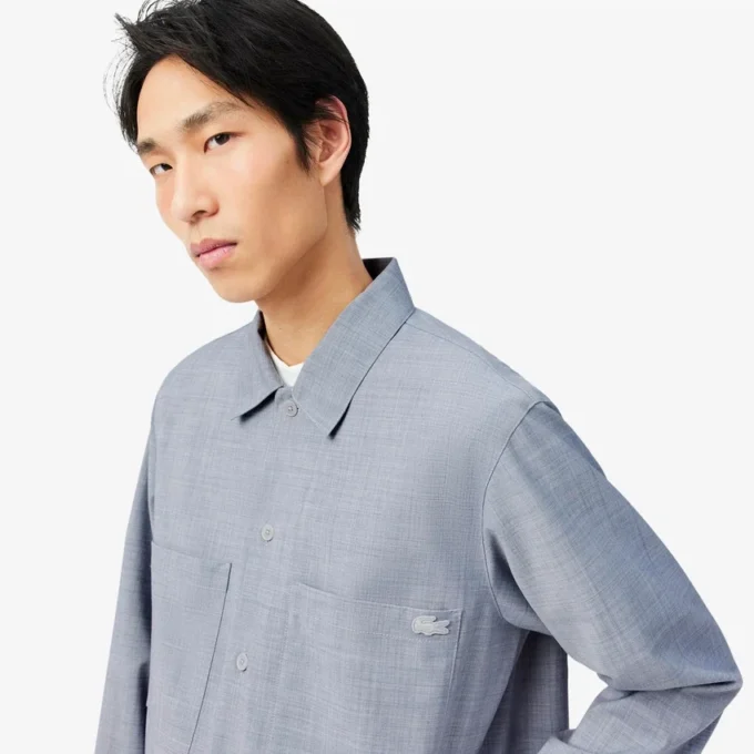 Oversized πουκάμισο από μείγμα μαλλιού Oversized πουκάμισο από μείγμα μαλλιού