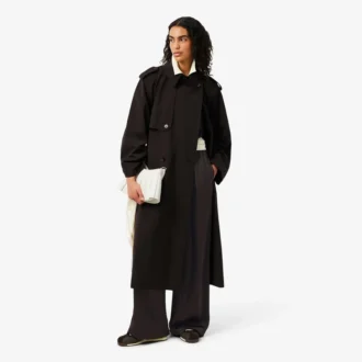 Παντελόνι από σατέν με ελαστική μέση και oversize γραμμή