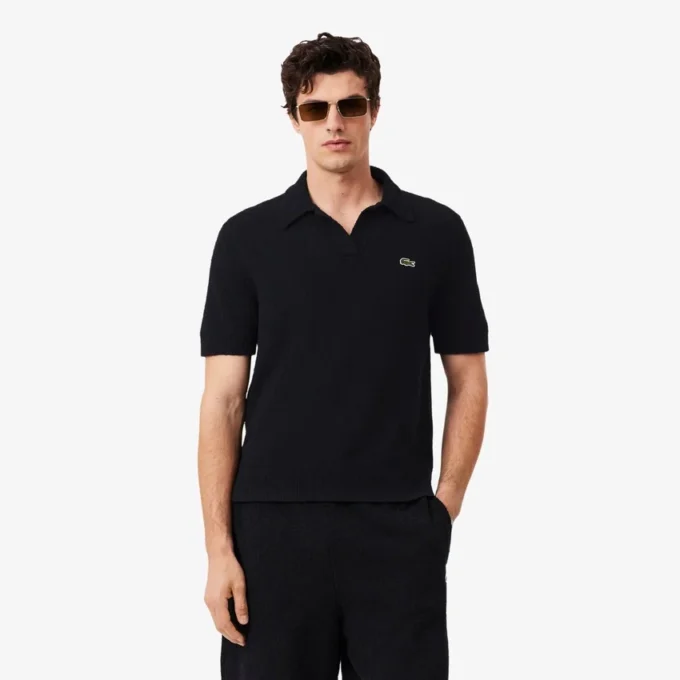 Πolo Μπλούζα Classic Fit από πλεκτό Boucla Πolo Μπλούζα Classic Fit από πλεκτό Boucla