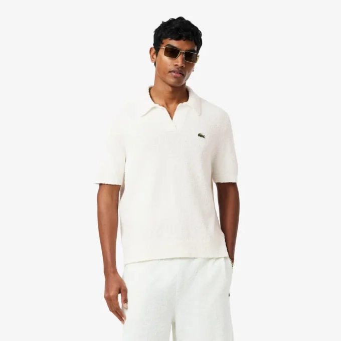 Πolo Μπλούζα Classic Fit από πλεκτό Boucla Πolo Μπλούζα Classic Fit από πλεκτό Boucla