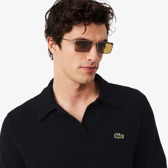 Πolo Μπλούζα Classic Fit από πλεκτό Boucla Πolo Μπλούζα Classic Fit από πλεκτό Boucla