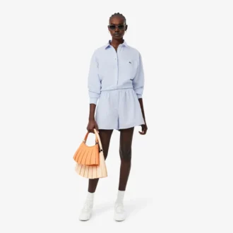 Πουκάμισο από μείγμα λινού και βαμβακιού σε oversized γραμμή