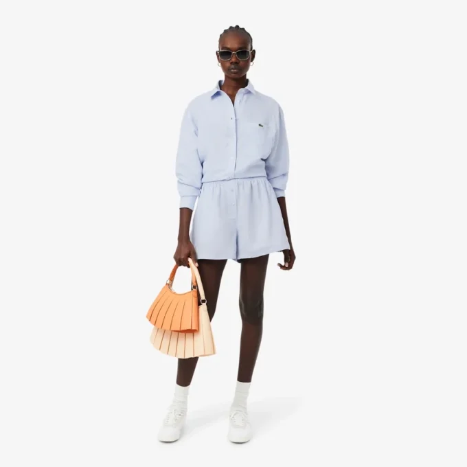 Πουκάμισο από μείγμα λινού και βαμβακιού σε oversized γραμμή Πουκάμισο από μείγμα λινού και βαμβακιού σε oversized γραμμή