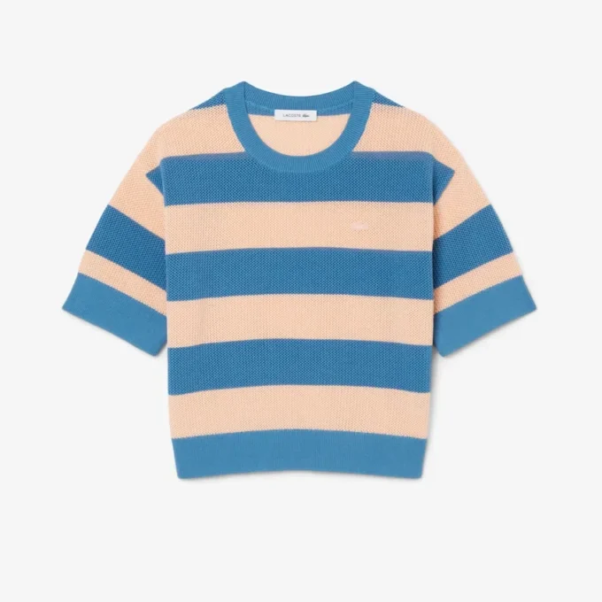 Ριγέ πλεκτό T-shirt Ριγέ πλεκτό T-shirt