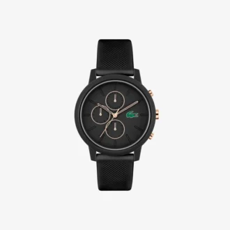 Ρολόι Lacoste.12.12 Chrono Μαύρο & Χρυσό Καρνέλιο Σιλικόνη