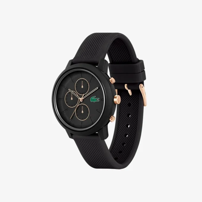 Ρολόι Lacoste.12.12 Chrono Μαύρο & Χρυσό Καρνέλιο Σιλικόνη