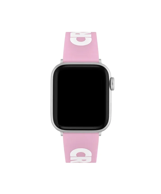 Ροζ λουράκι Apple Watch από σιλικόνη με τύπωμα κροκοδείλου