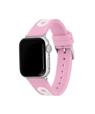 Ροζ λουράκι Apple Watch από σιλικόνη με τύπωμα κροκοδείλου