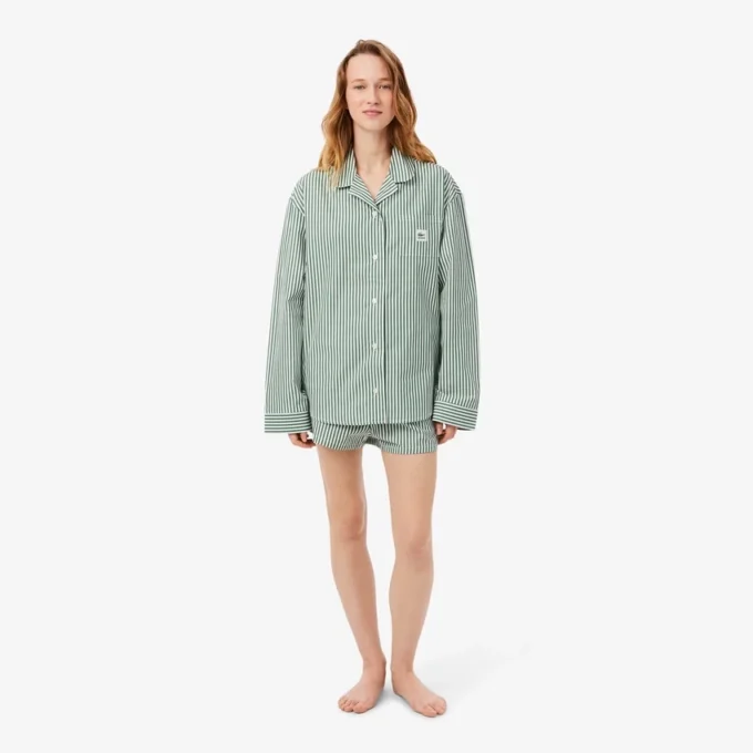 Σετ πιτζάμας από ριγέ ποπλίν σε oversized μέγεθος Σετ πιτζάμας από ριγέ ποπλίν σε oversized μέγεθος