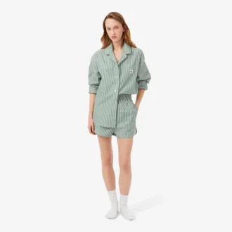 Σετ πιτζάμας από ριγέ ποπλίν σε oversized μέγεθος