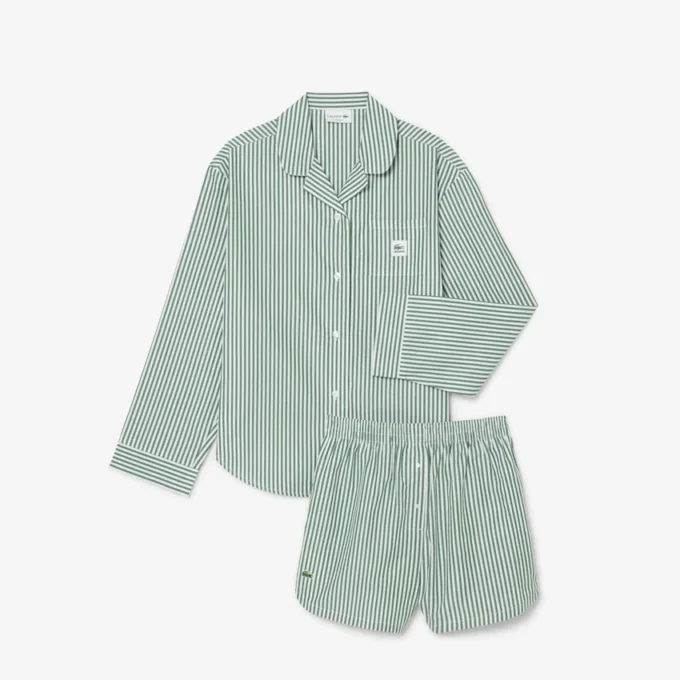 Σετ πιτζάμας από ριγέ ποπλίν σε oversized μέγεθος Σετ πιτζάμας από ριγέ ποπλίν σε oversized μέγεθος
