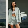 Σετ πιτζάμας από ριγέ ποπλίν σε oversized μέγεθος Σετ πιτζάμας από ριγέ ποπλίν σε oversized μέγεθος