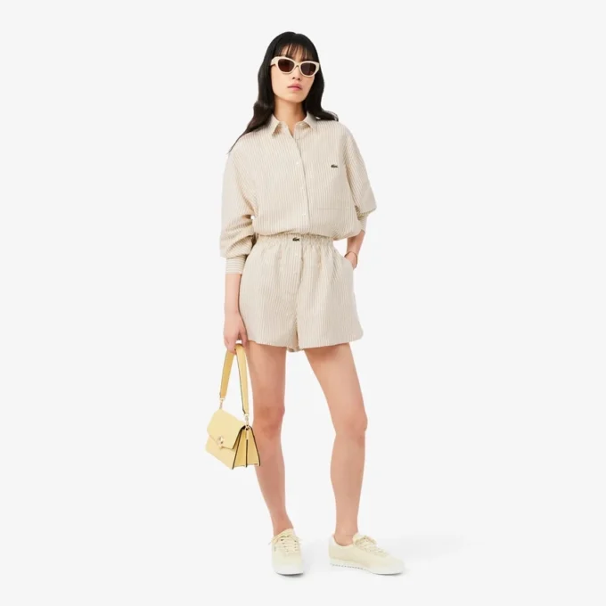 Σορτς από μείγμα λινού και ύφασμα The Blend σε oversized γραμμή Σορτς από μείγμα λινού και ύφασμα The Blend σε oversized γραμμή