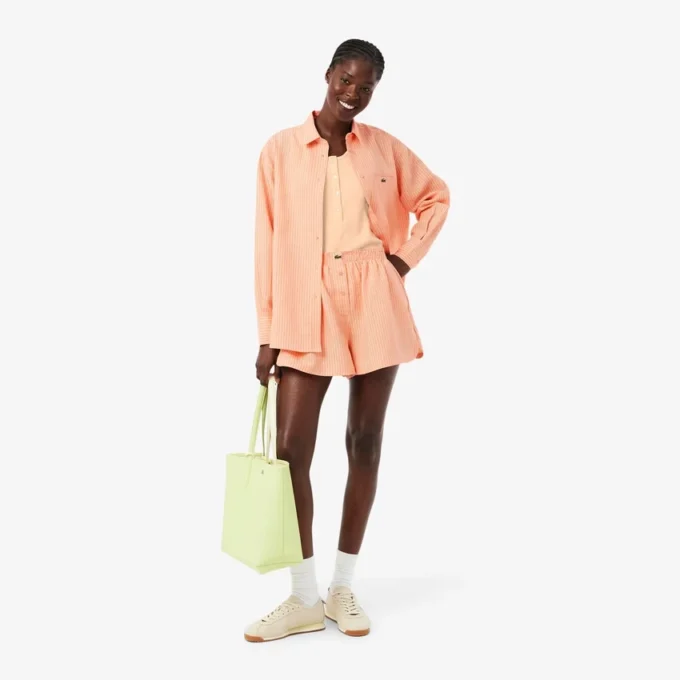 Σορτς από μείγμα λινού και ύφασμα The Blend σε oversized γραμμή Σορτς από μείγμα λινού και ύφασμα The Blend σε oversized γραμμή