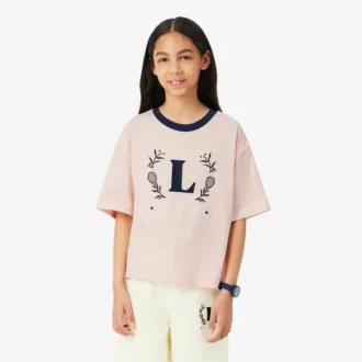 T-shirt από βαμβάκι με έμβλημα σε αντίθεση