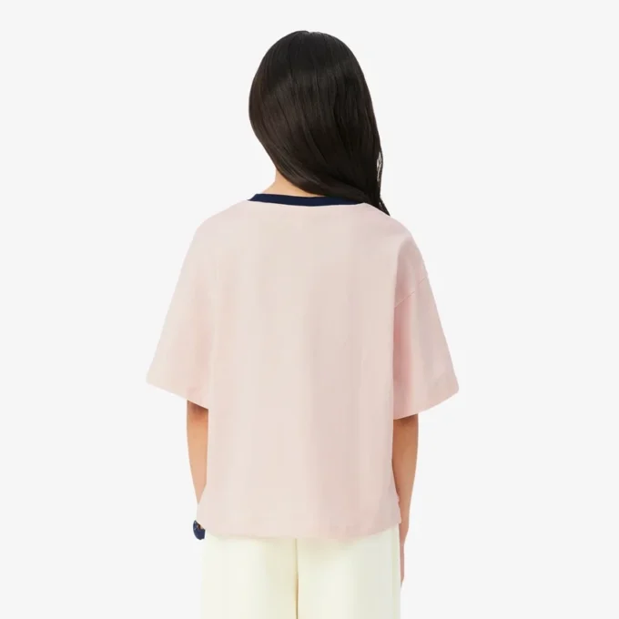T-shirt από βαμβάκι με έμβλημα σε αντίθεση T-shirt από βαμβάκι με έμβλημα σε αντίθεση