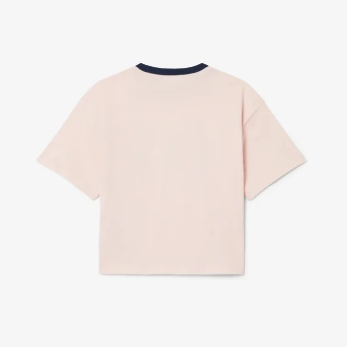 T-shirt από βαμβάκι με έμβλημα σε αντίθεση T-shirt από βαμβάκι με έμβλημα σε αντίθεση
