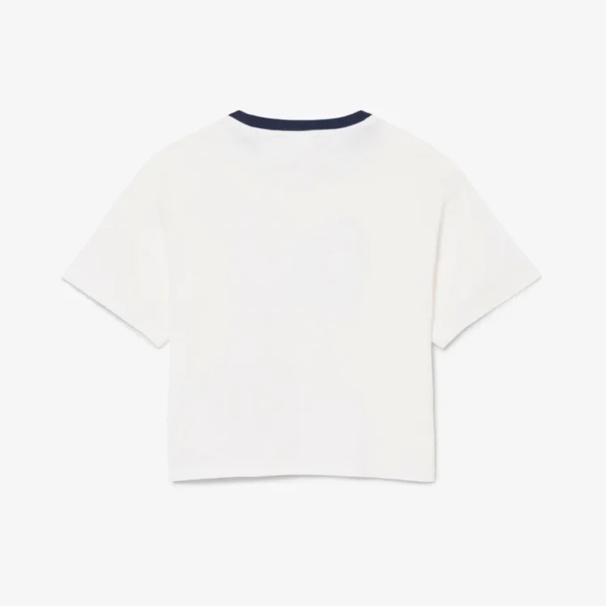 T-shirt από βαμβάκι με έμβλημα σε αντίθεση T-shirt από βαμβάκι με έμβλημα σε αντίθεση