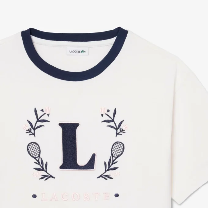 T-shirt από βαμβάκι με έμβλημα σε αντίθεση T-shirt από βαμβάκι με έμβλημα σε αντίθεση