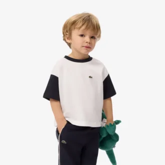 T-shirt από βαμβάκι με λεπτομέρειες σε αντίθεση