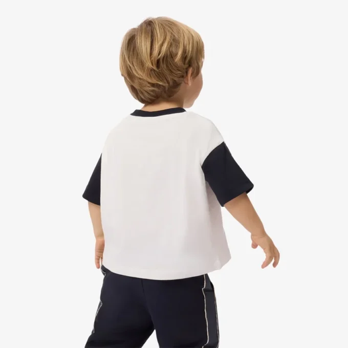 T-shirt από βαμβάκι με λεπτομέρειες σε αντίθεση