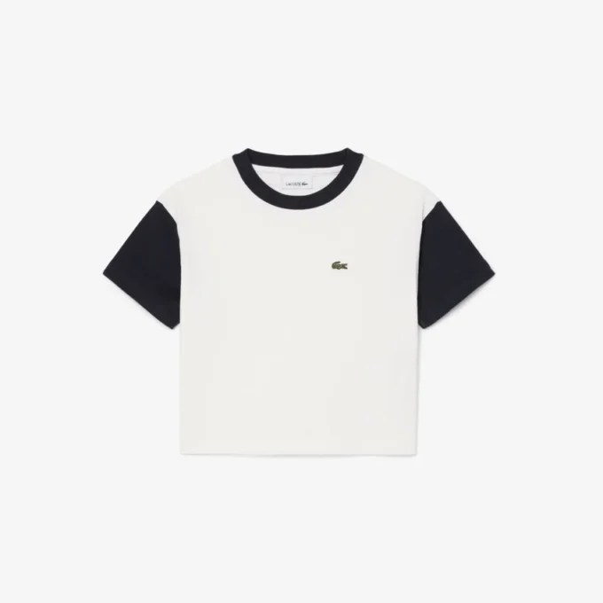 T-shirt από βαμβάκι με λεπτομέρειες σε αντίθεση